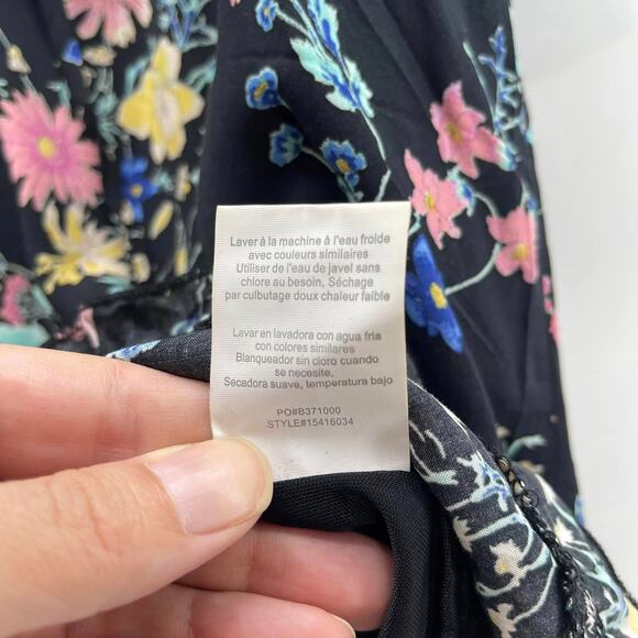 O’Neill Miki Henley Ball Pink Floral Print 3/4 Sleeve Cinch Waist Short Dress - Picture 9 of 10